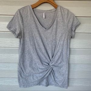 Z Supply Twist Knot Top Tee Gray Medium